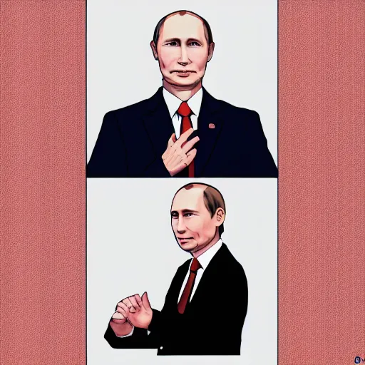 Image similar to anime putin portrait