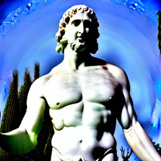 Image similar to a marble greek statue of nicolas cage