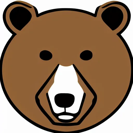 Prompt: concept cell shaded digital logo of a bear. Vector