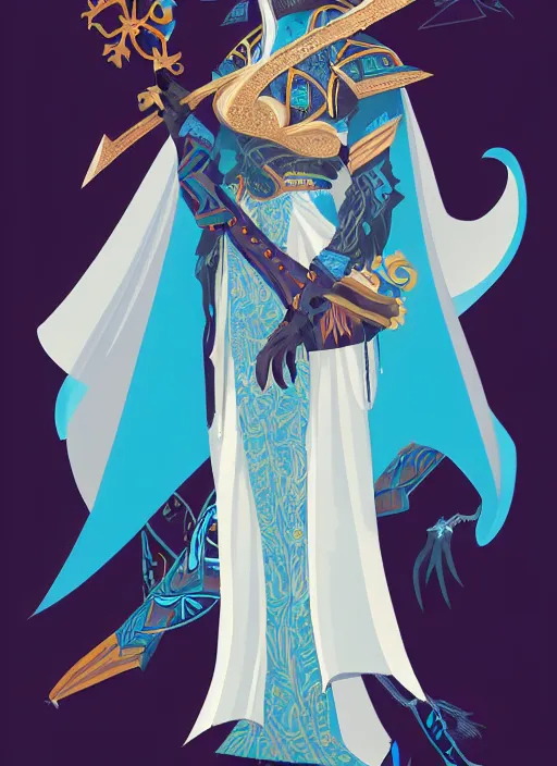 Image similar to hawk and raven headed warlock, wind magic, blue robes, exquisite details, full body character design on a white background, by studio muti