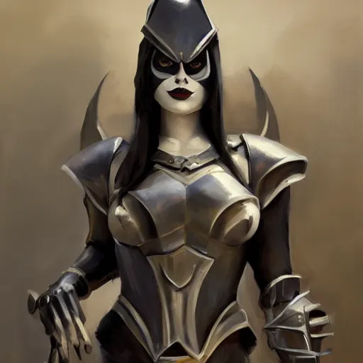 Image similar to greg manchess portrait painting of partially armored wednesday from addams family as overwatch character, medium shot, asymmetrical, profile picture, organic painting, sunny day, matte painting, bold shapes, hard edges, street art, trending on artstation, by huang guangjian and gil elvgren and greg rutkowski