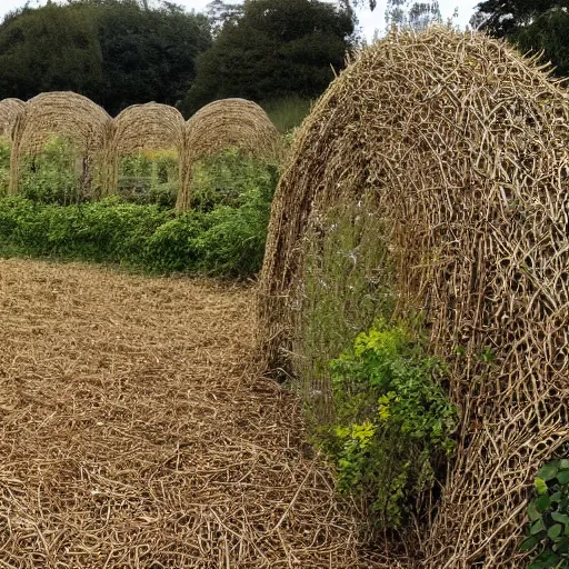 Image similar to A wicker hedge along the heath