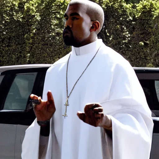 Image similar to kanye west as a priest, 2 0 1 0 s, candid photo,