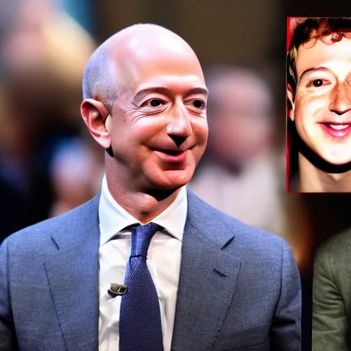 Image similar to The love child of Jeff Bezos and Mark Zuckerberg