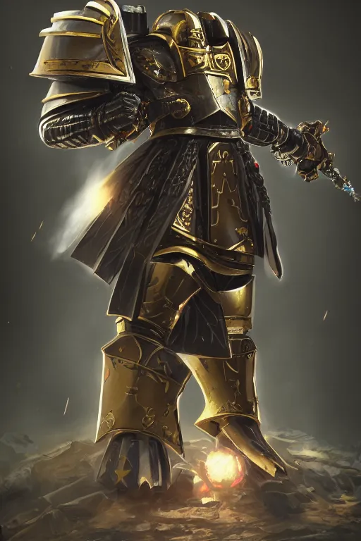 Image similar to armor portrait heros warhammer 4 0 k horus heresy fanart - the primarchs emperor by johannes helgeson animated with vfx concept artist & illustrator global illumination ray tracing hdr fanart arstation zbrush central hardmesh 8 k octane renderer comics stylized