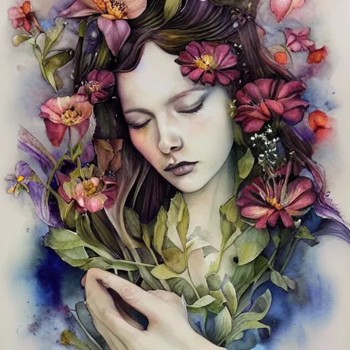 Image similar to watercolor kitchen with flowers by anna dittmann, by marco mazzoni, by stephanie law,