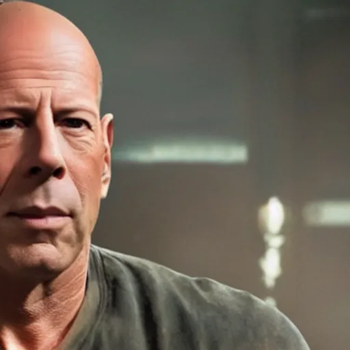 Prompt: bruce willis starring as sam wheat in ghost