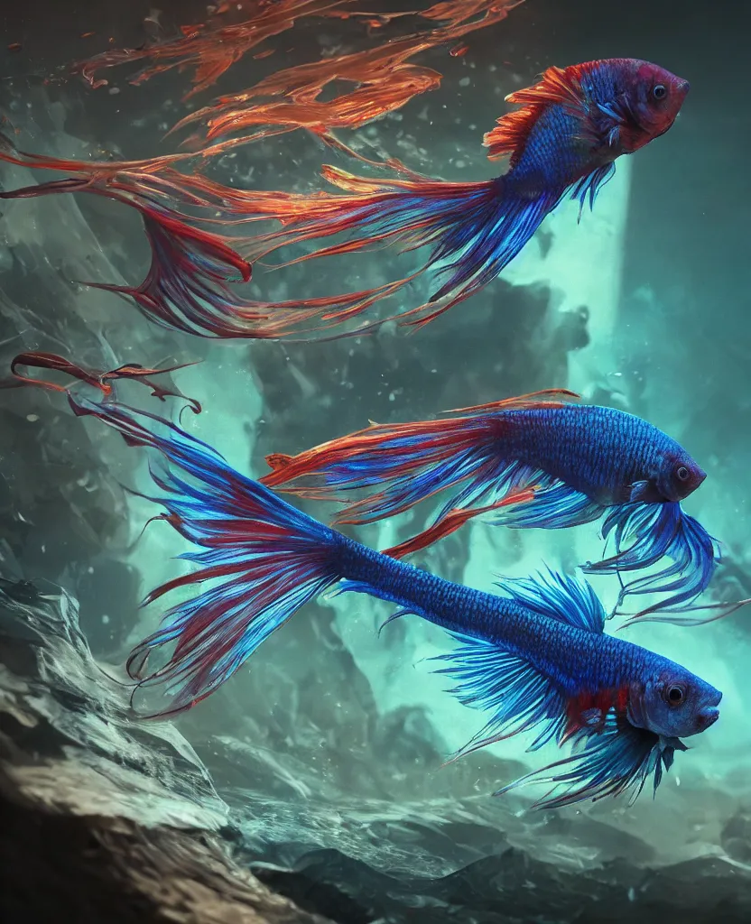 Image similar to betta fish, intricate artwork, octane render, trending on artstation, wlop, greg rutkowski. cinematic, hyper realism, high detail, octane render, 8k