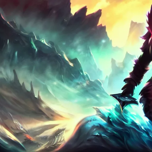 Prompt: Kanye West, League of Legends amazing splashscreen artwork, splash art, hd wallpaper, artstation