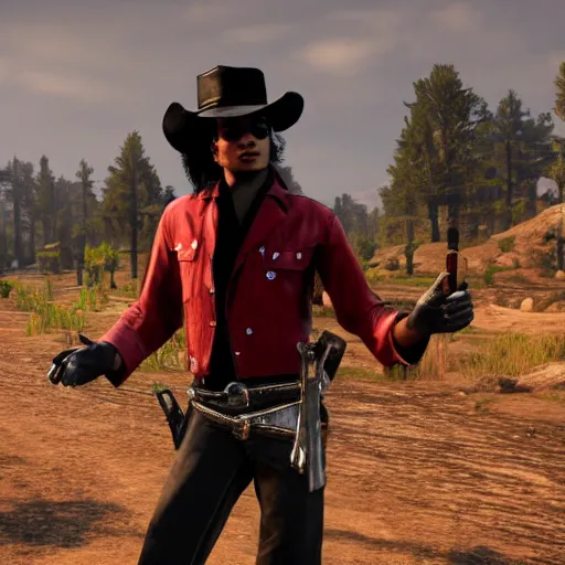 Image similar to michael jackson in red dead redemption 2