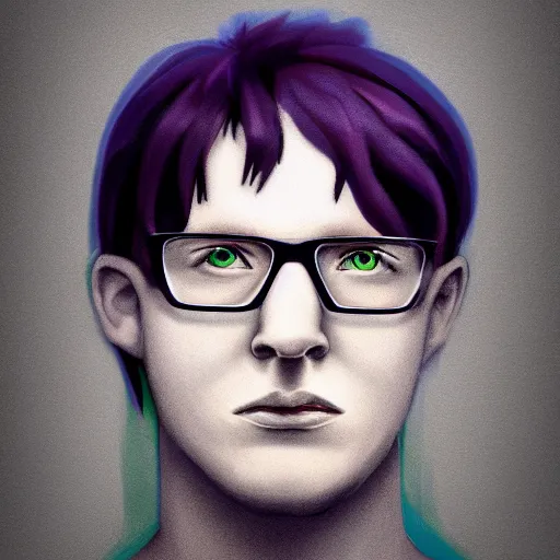 Prompt: hyper - realistic, kodachrome head and shoulders shot portrait of john egbert from homestuck, in style of steve mccurry