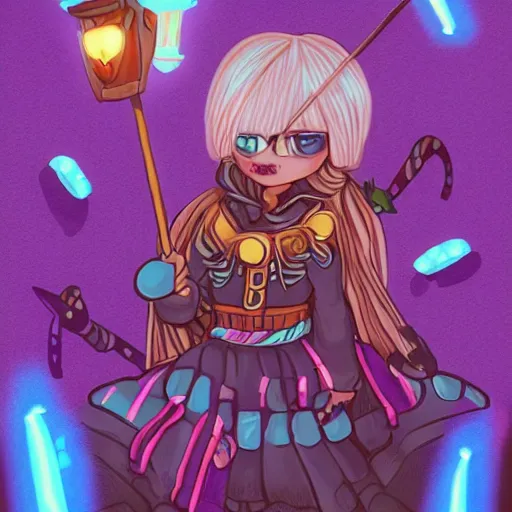 Prompt: knit candypunk sorcerer, high - quality, character design!!!! beautiful lighting, magicpunk, dollpunk, 1 6 k, oled