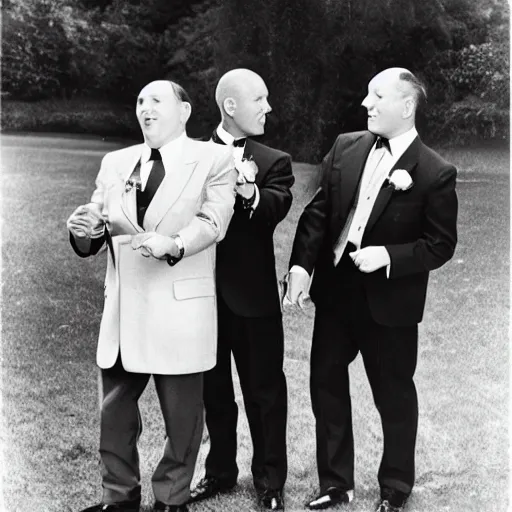 Image similar to The Three Stooges officiate a wedding.