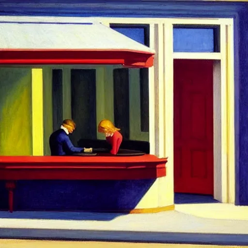 Prompt: painting by edward hopper