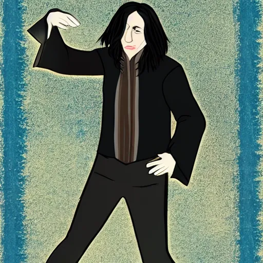 Prompt: Severus Snape dance in a disco bar cyberpunk very detailed super realistic