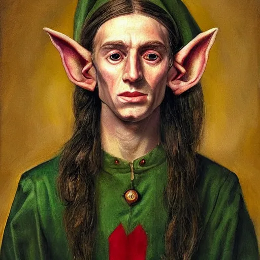 Image similar to a perfect portrait painting of an elf created by the combined forces of the greatest artists to have ever lived, masterpiece, scientists are baffled by how amazing this portrait is, perfect in every way, most interesting ever