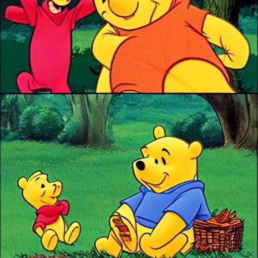 Image similar to winnie the pooh with a hangover.