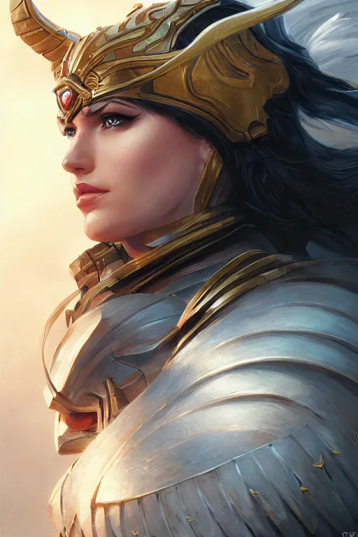 Image similar to amazon valkyrie athena, d & d, fantasy, portrait, highly detailed, headshot, digital painting, trending on artstation, concept art, sharp focus, illustration, art by artgerm and greg rutkowski and magali villeneuve