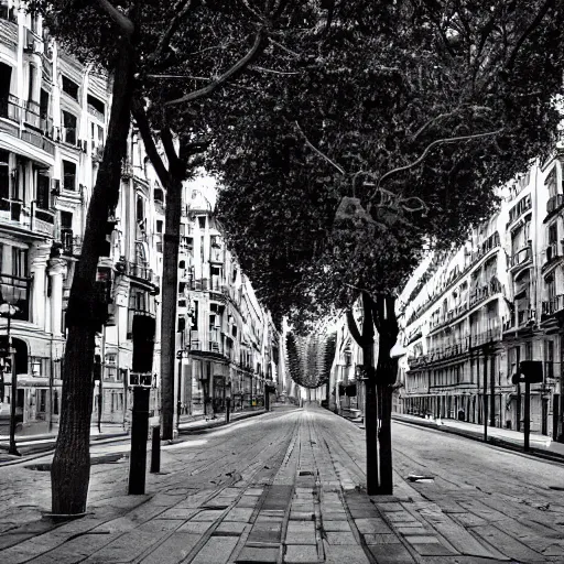 Image similar to madrid empty streets by antonio lopez garcia