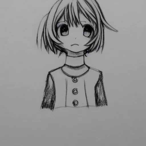 Image similar to anime girl wearing a christmas jumper pencil sketch highly detailed, smooth, sharp focus