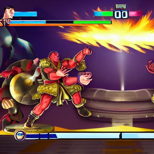 Prompt: in - game screenshot of big floppa fighting game