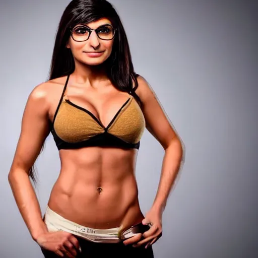 Image similar to mia khalifa fit body professional photography posing full body