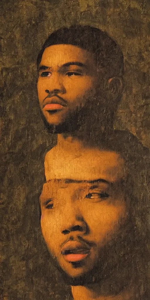 Image similar to renaissance era painting of frank ocean