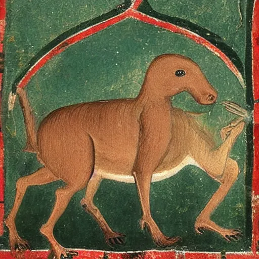 Prompt: a medieval paint of a capibara