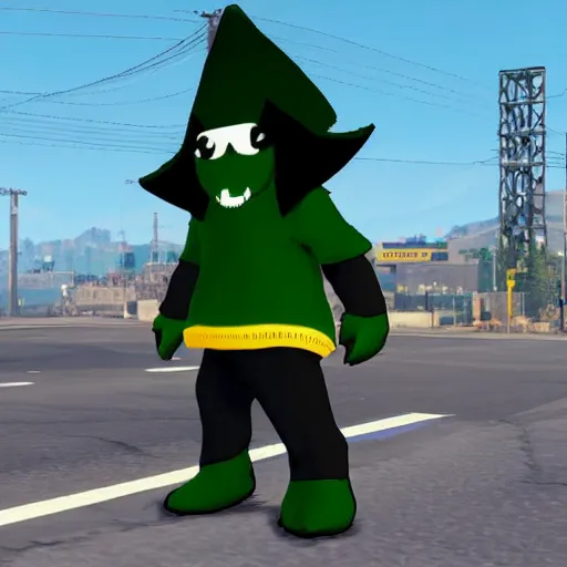 Prompt: Ralsei from Deltarune in GTA V