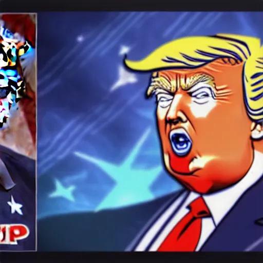 Prompt: Donald Trump splash art from the game League of Legends,