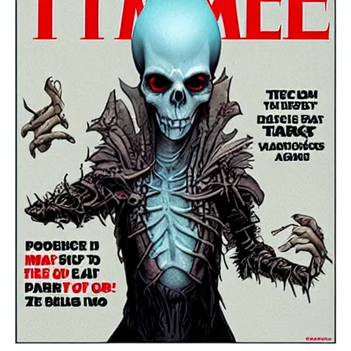 Image similar to Time Magazine cover of Vecna from StrangerThings Series