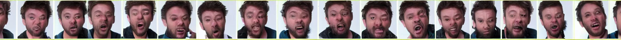 Prompt: 8 consistent frames from a video of a man talking while on fire