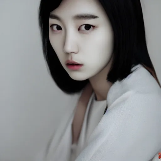 Prompt: Lee Jin-Eun by KyuYong Eom, rule of thirds, seductive look, beautiful