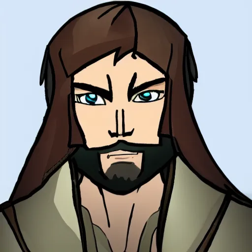 Prompt: Character portrait, face close up: Human Male Peace Domain Cleric. Peace will conquer all. In the style of Minecraft