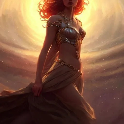 Image similar to star goddess, fine art, awesome fantasy book cover on pinterest, award winning, dark fantasy landscape, fantasy magic, intricate, elegant, sharp focus, cinematic lighting, highly detailed, digital painting, concept art, art by wlop and artgerm and greg rutkowski, masterpiece, trending on artstation, 8 k