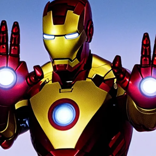 Image similar to iron man gives thumbs up after a thousand years