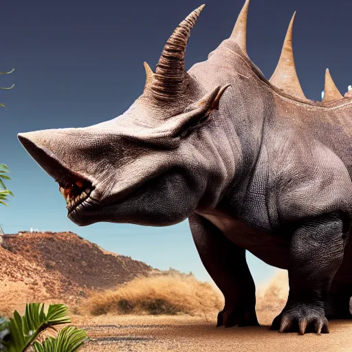 Image similar to elon musk as a rhinosaurus