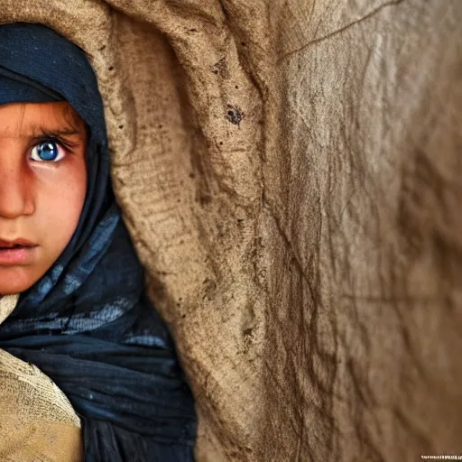 Prompt: photo of donald trump, afghan girl, award - winning photo by national geographic