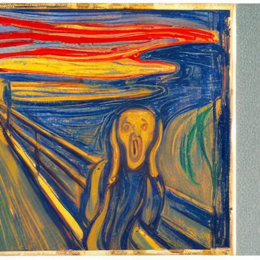 Image similar to visually competent photograph of The Scream in real life, by Richard Estes, 8k