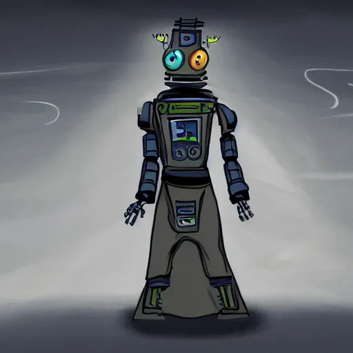 Image similar to robot wizard, concept art