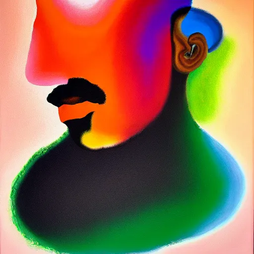 Prompt: a portrait a very ordinary person, by Jules Olitski, acrylic painting, flat bold color, facing front, anatomically correct, beautiful perfect face, sharp focus, Highly Detailed, 8k, HD, abstract