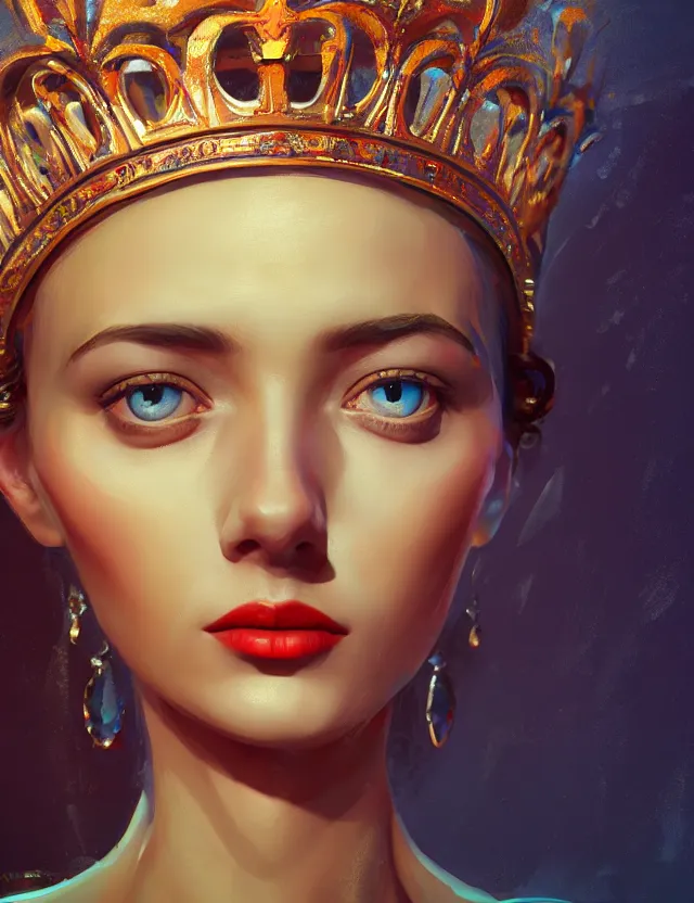 Image similar to blurred background. close-up portrait of a goddess in crown, by Alfred Eisenstaedt, Afarin Sajedi and Alena Aenami. unreal engine