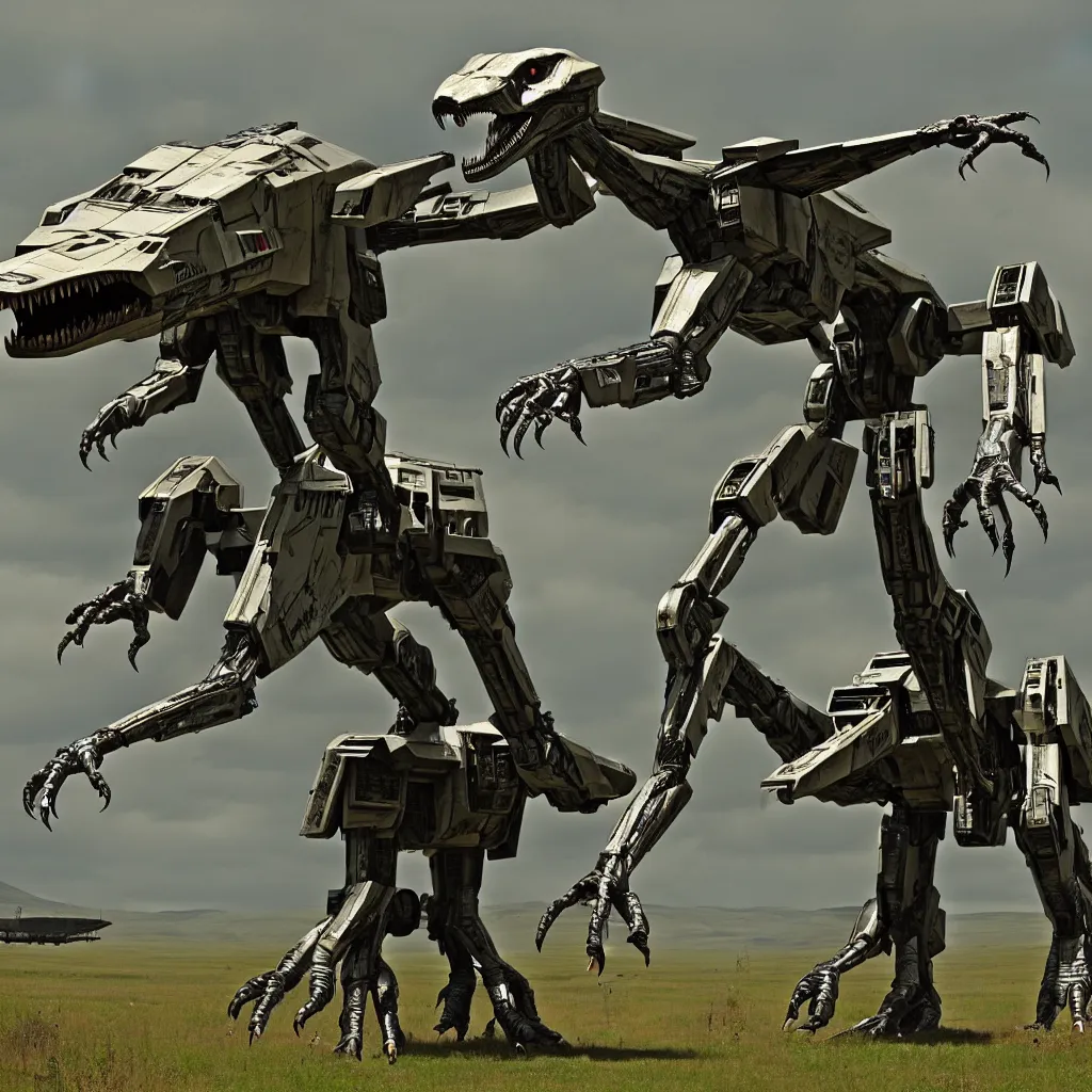 Image similar to mechwarrior velociraptor