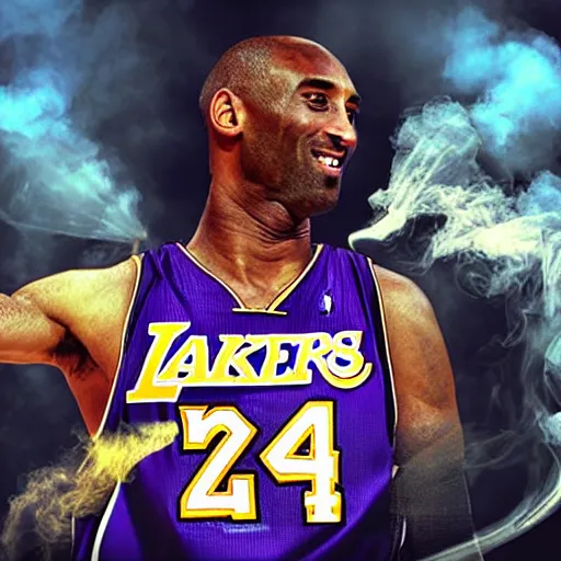 Prompt: selfie of kobe bryant in a helicopter, smoke around him, 8k resolution, hyper detailed, realistic face, shot in the air
