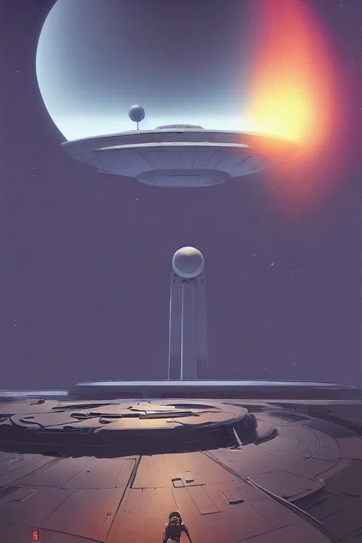 Image similar to star wars on Dyson sphere Edward Hopper and James Gilleard, Zdzislaw Beksisnski, higly detailed