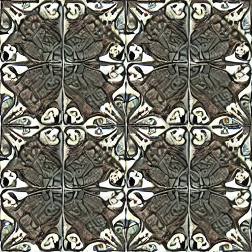 Image similar to ancient temple floor tile pattern, dark tone, seamless, repeatable, tileable, no ligthing