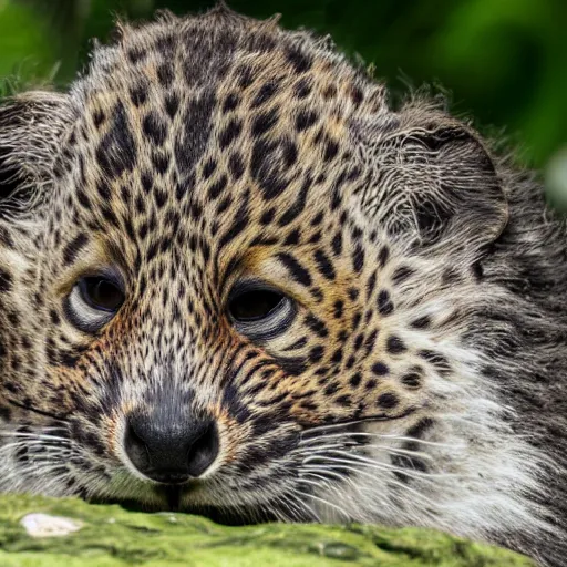 Prompt: lutra in minneapolis zoo, photorealistic, closeup photo