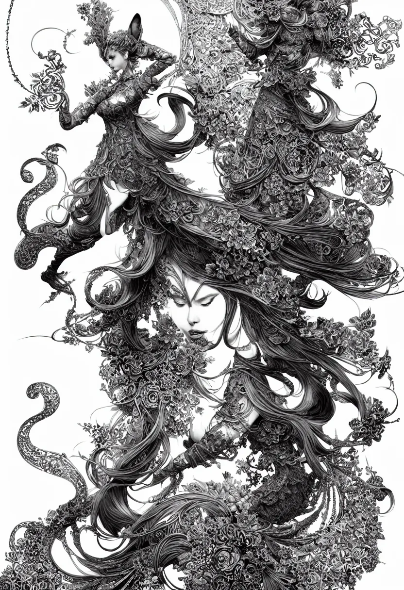 Image similar to absurdly beautiful, graceful, elegant, sophisticated, mature vixen, an ultrafine hyperdetailed illustration by kim jung gi, irakli nadar, intricate linework, bright colors, octopath traveler, detailed and intricate environment, bouguereaum