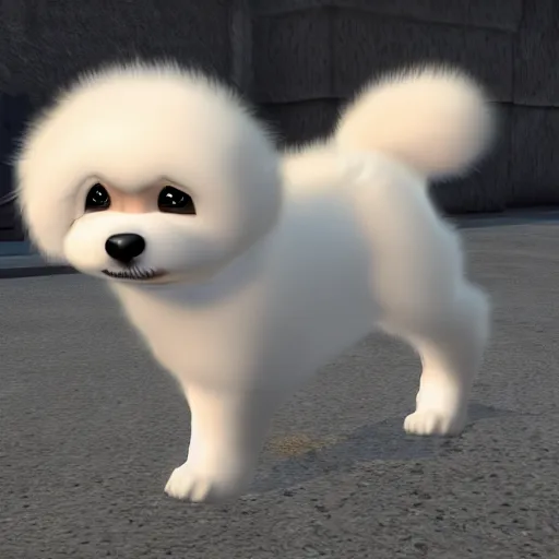 Prompt: my dog is rendering in SSAO only with broken fur textures, Unreal Engine