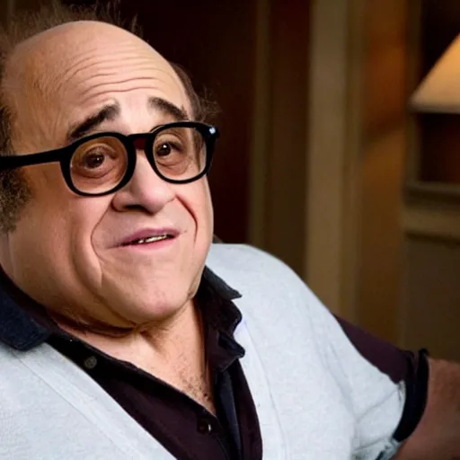 Prompt: danny devito as edward cullen, movie still